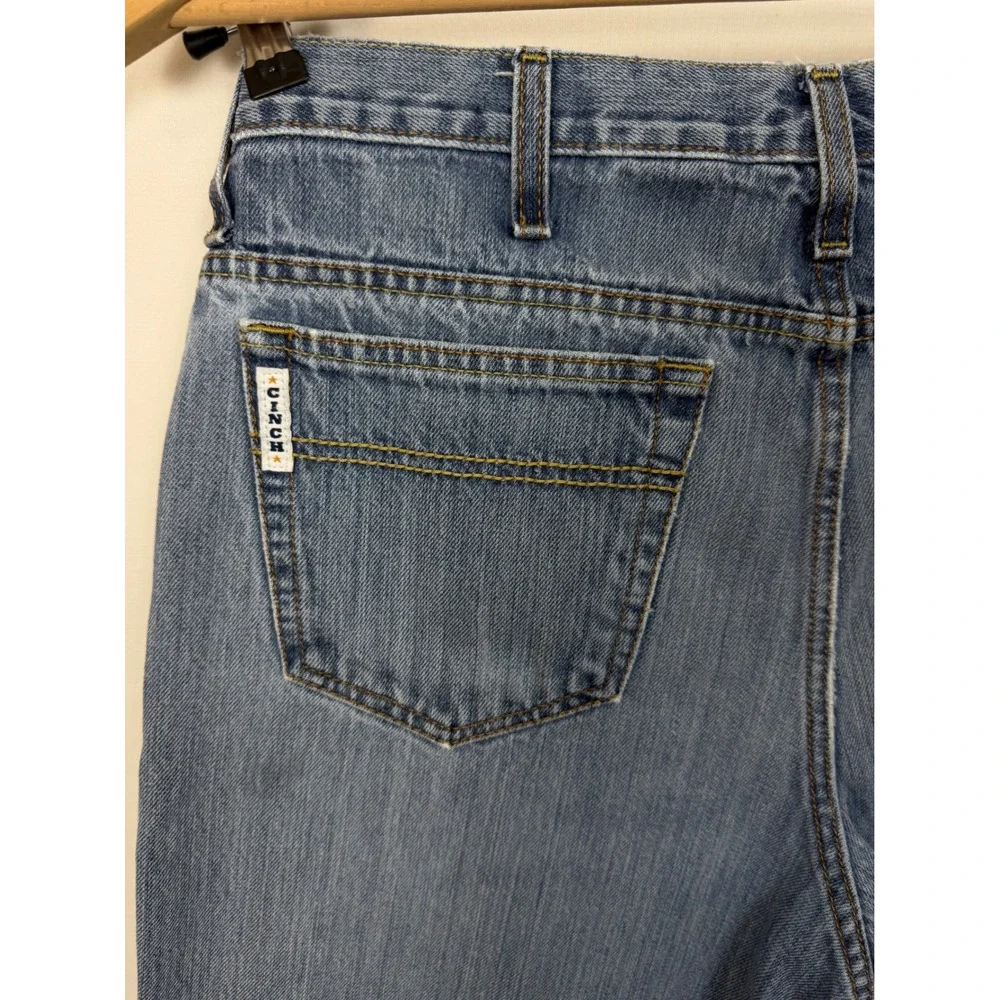 Cinch White Label Men's 100% Cotton Jeans 35x32 Blue Straight Leg Medium Wash